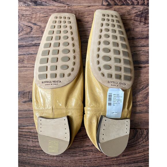 $950 NIB Men\'s Bottega Veneta Leather Loafers Yellow Slip On\'s Dress Shoes 39(6)